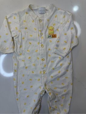 Vintage Carter’s Baby Just Duckie Footed Sleeper Yellow Duck Print